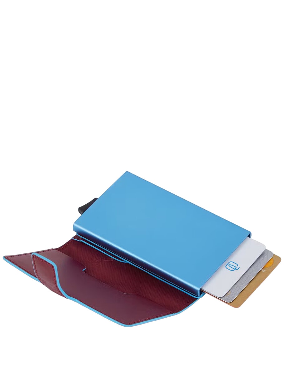 Card holder leather and aluminium Piquadro PP5649B2BLR Red