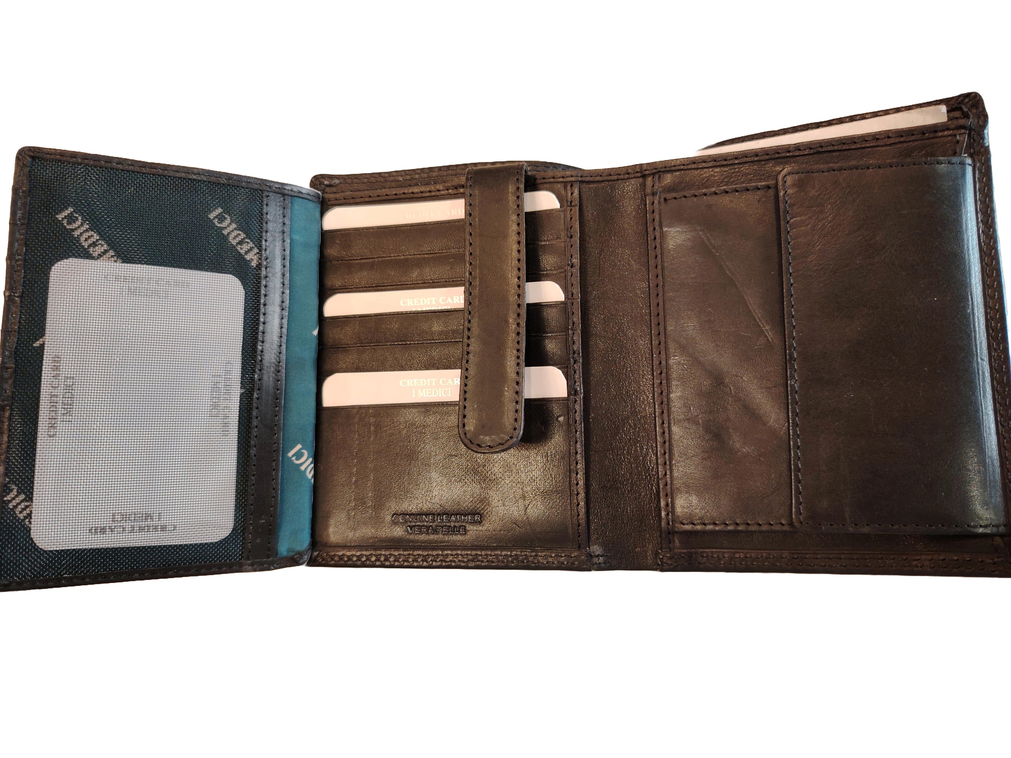 Leather book wallet I Medici 64/024 Black