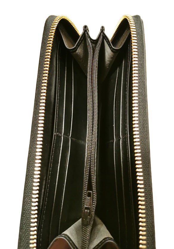 Leather Zip Around Wallet Boldrini 0208 Black