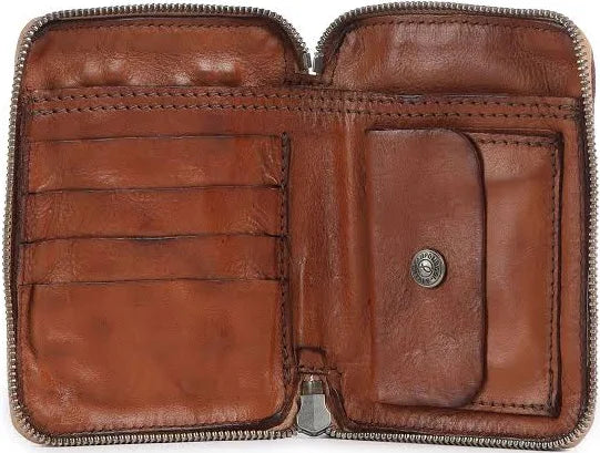 Leather wallet with studs Butterfly Campomaggi C002060ND X2743 cognac