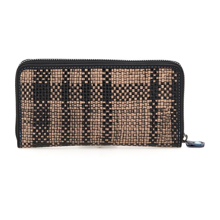 Portafoglio in pelle con intreccio Gabs G000150ND - X2047 GMoney37 Beige/Nero - Pelletteria Allegrini