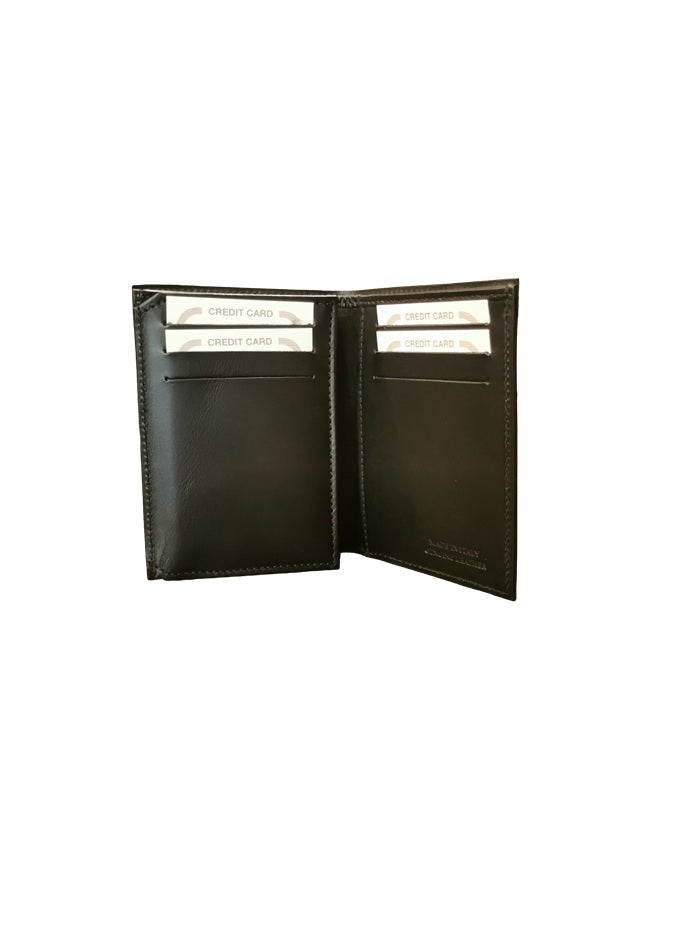 Small Leather Book Wallet Boldrini 0272 Black