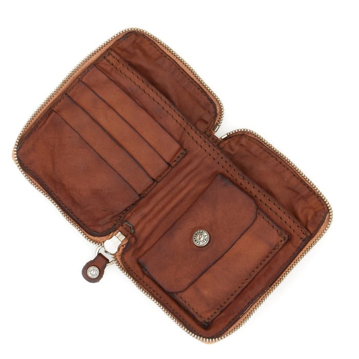 Portafoglio Tosca Bella di Notte in pelle Campomaggi C002060ND X3037 Cognac - Pelletteria Allegrini