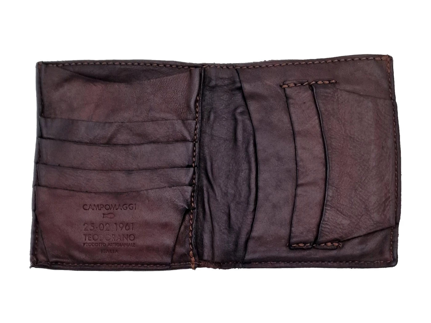 Leather vertical wallet Campomaggi C017860ND X0001 dark brown