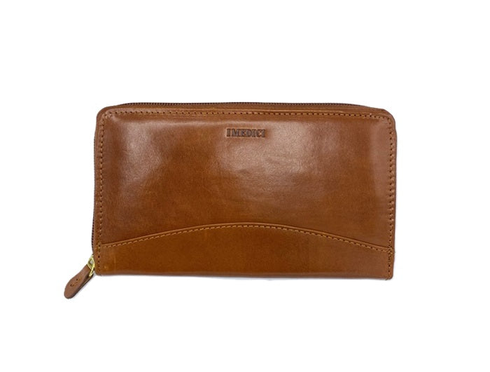 Leather Zip Around Wallet I Medici 64/09 Dark Brown