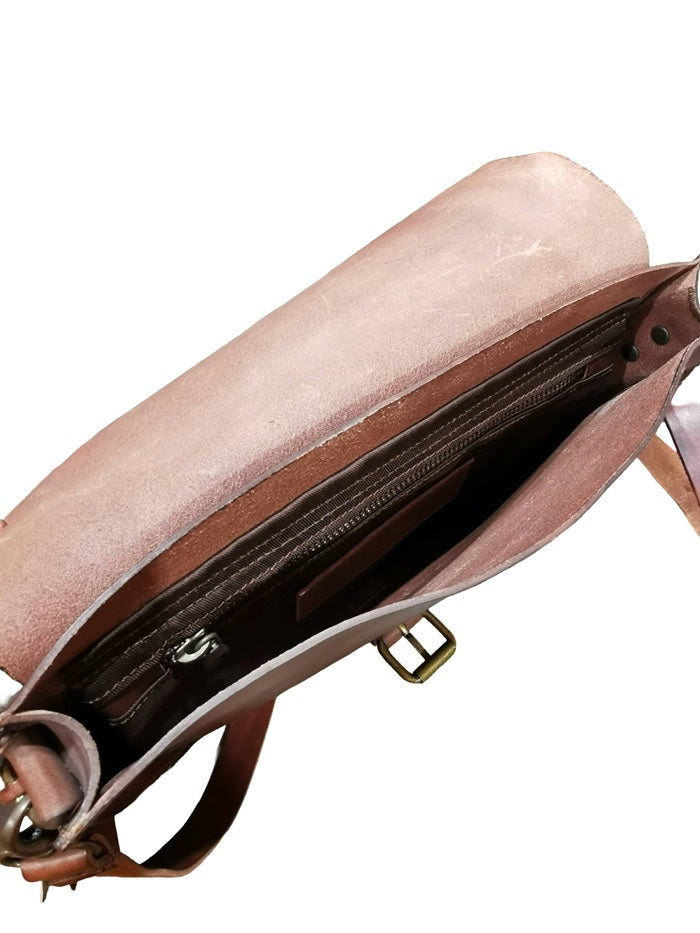 Leather messenger bag Pelletteria Allegrini Filippo 1365 Dark brown