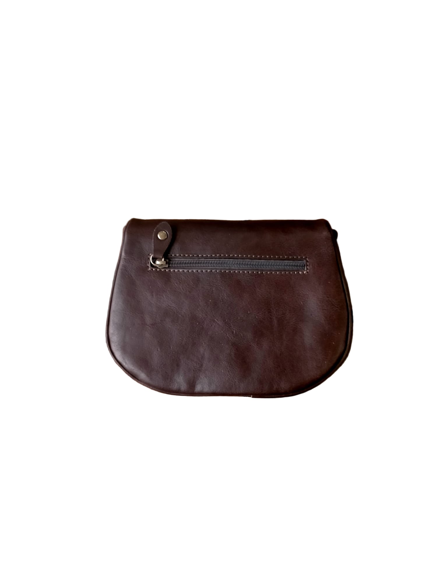Rounded leather postman bag I Medici 63/330 Dark Brown