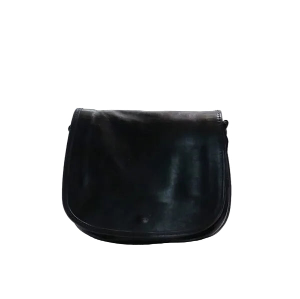 Rounded leather postman bag I Medici 63/3400 Black