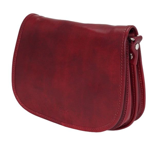 Postina stondata in pelle I Medici 63/3400 rosso