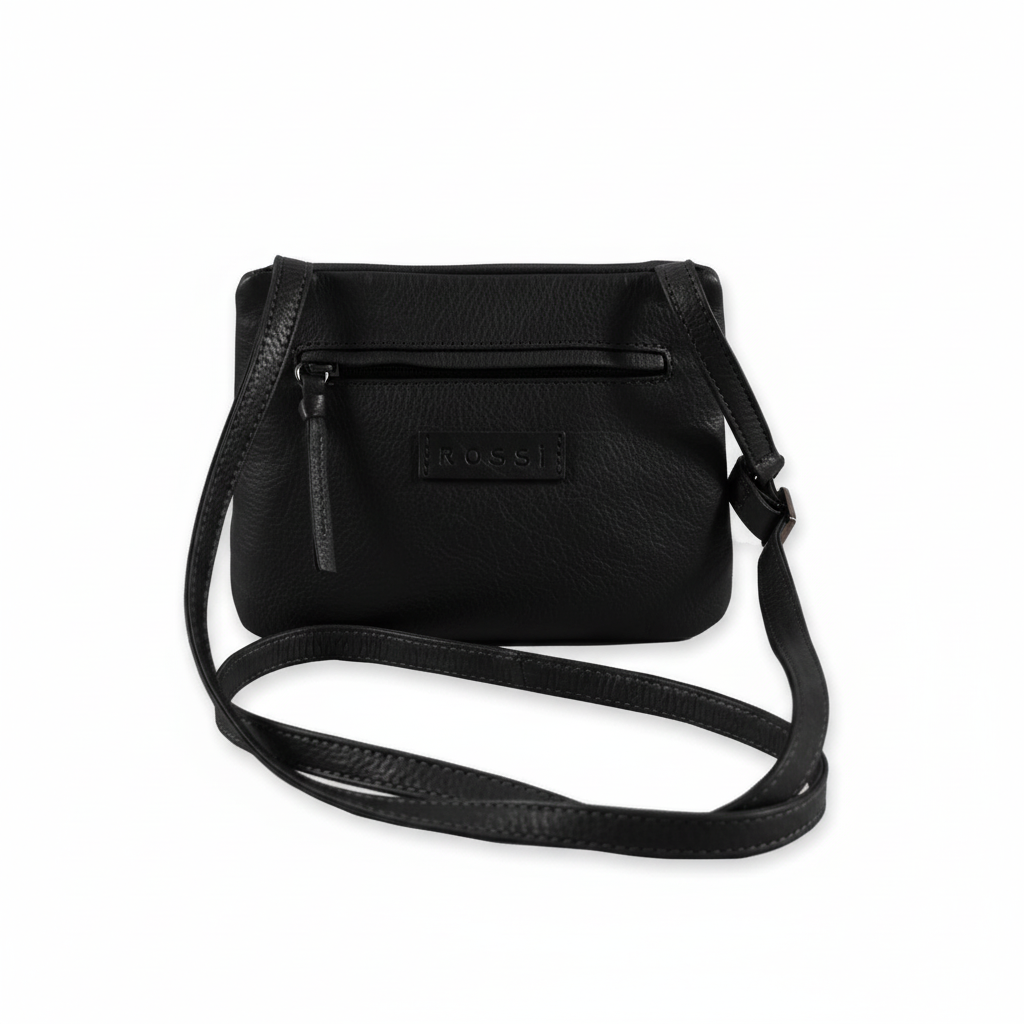 Borsa a tracolla in pelle Bruno Rossi R71/P nero