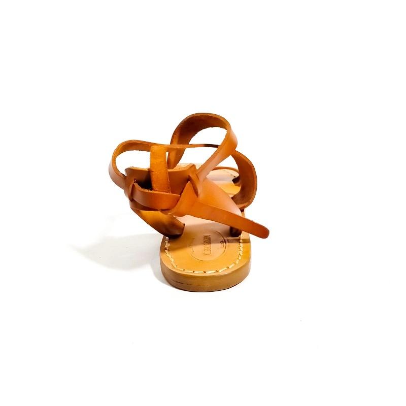 Women's criss-crossed Leather Sandals Pelletteria Allegrini Filippo 570D Leather