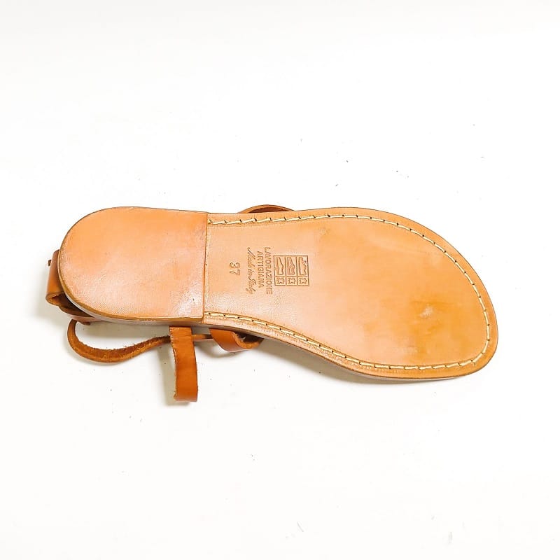 Women's leather gladiator sandal with buckles Pelletteria Allegrini Filippo 574D leather