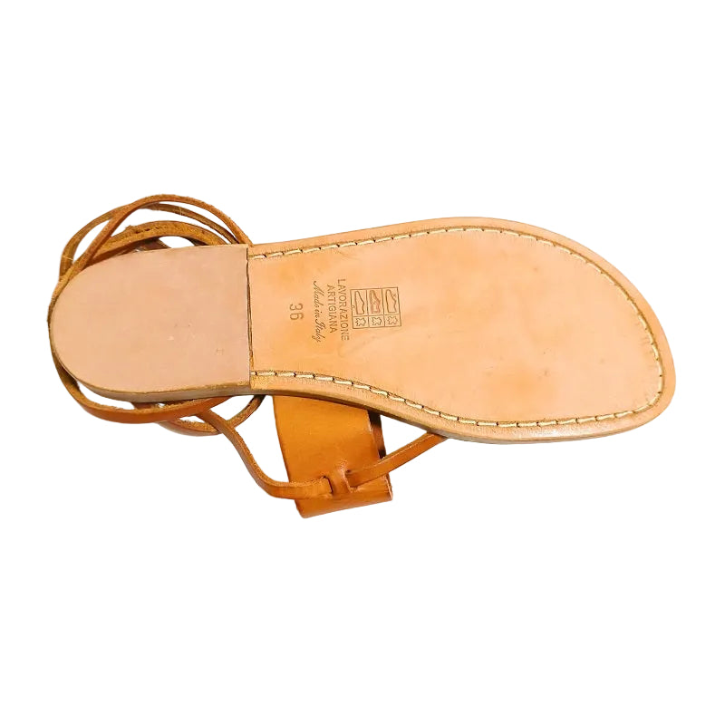 Women's leather gladiator sandal Pelletteria Allegrini Filippo 524D leather