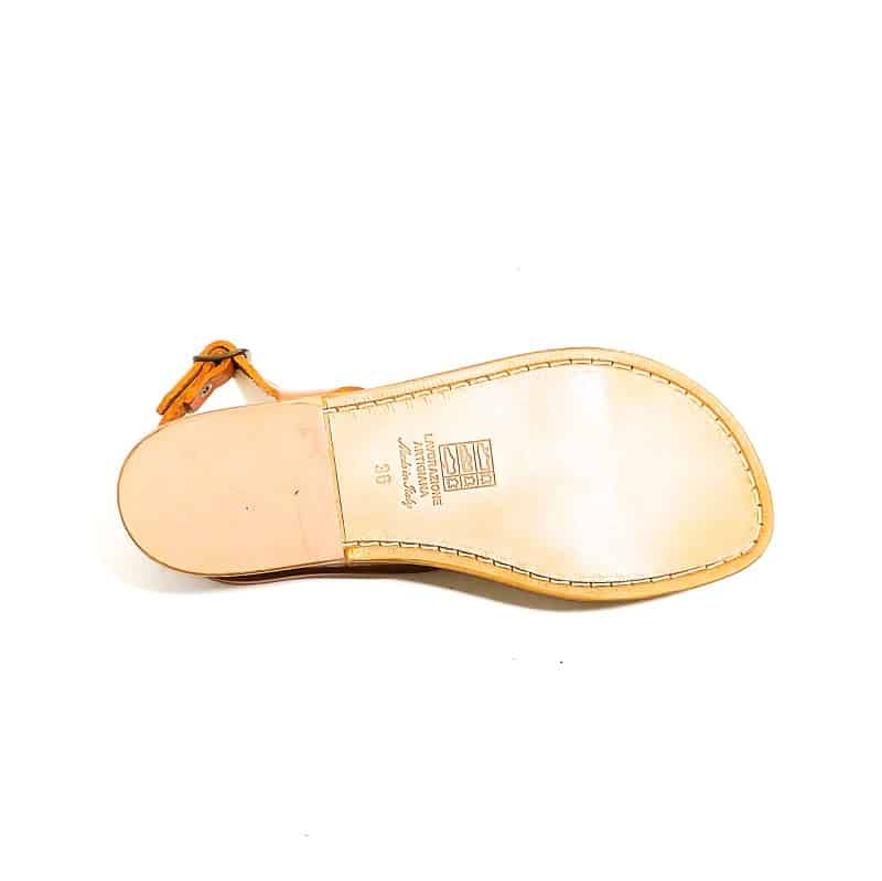 Women's leather sandal with laces Pelletteria Allegrini Filippo 527D leather