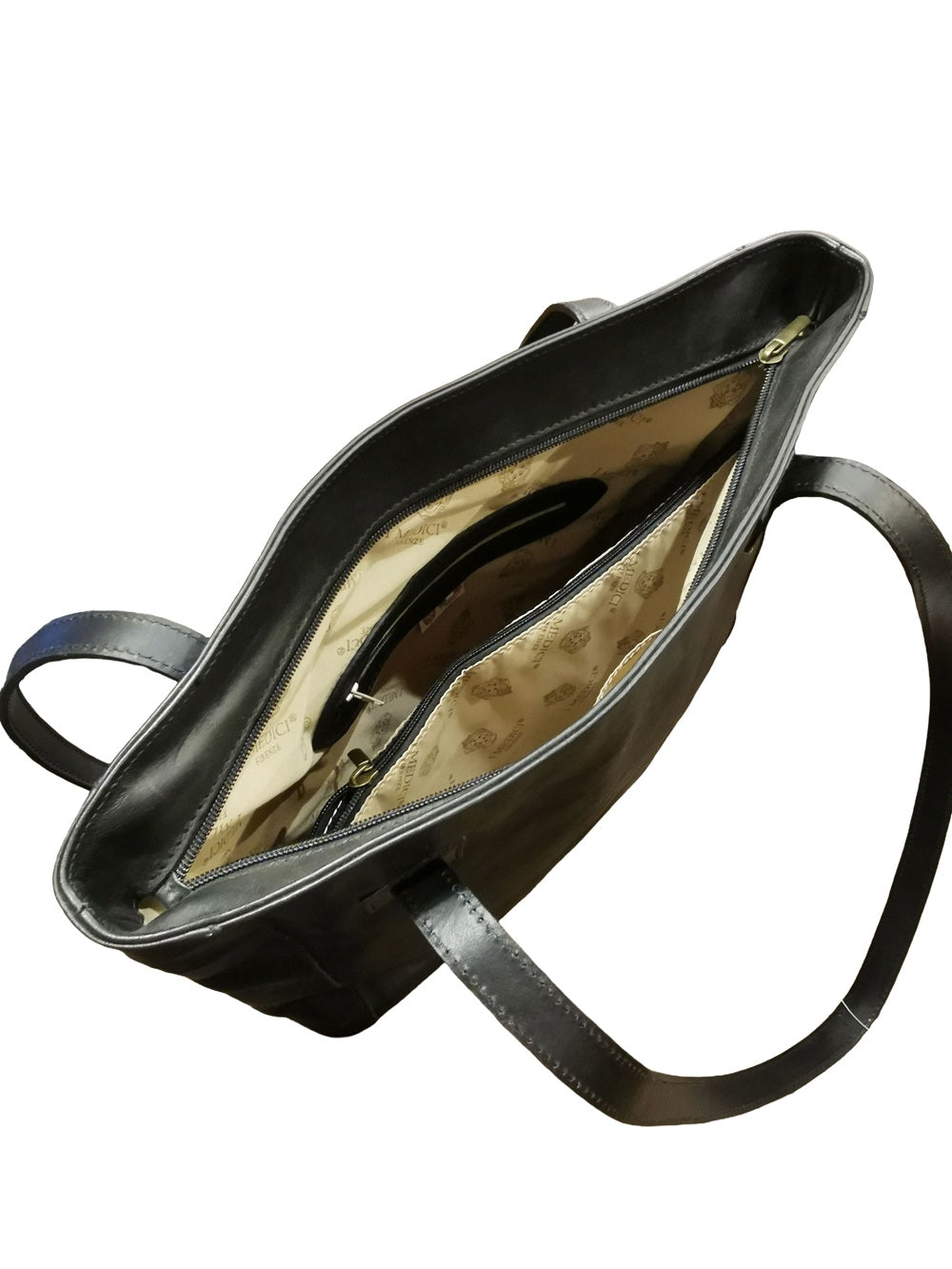 Borsa shopper, interamente realizzata in pelle dell'azienda I Medici. Made in Italy