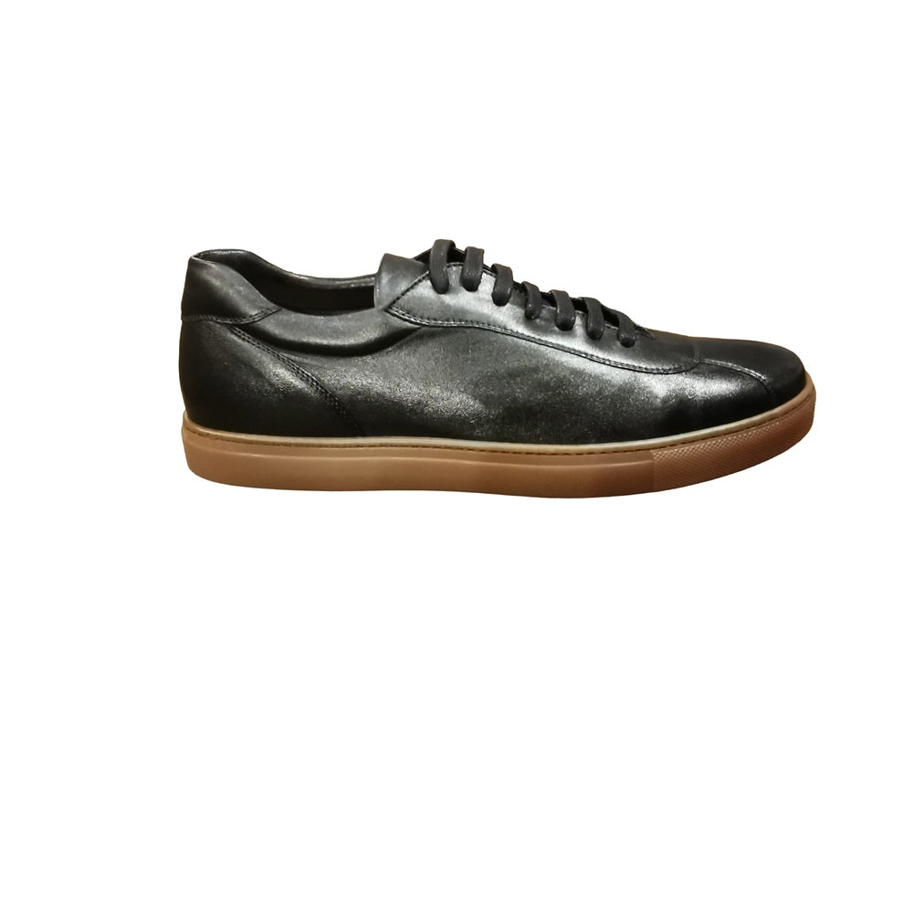 Men's low-top lambskin sneaker Pelletteria Allegrini Filippo CLAUT Black