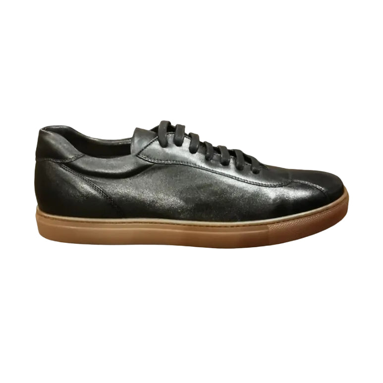 Sneaker bassa in pelle di agnello uomo Pelletteria Allegrini Filippo CLAUT Nero