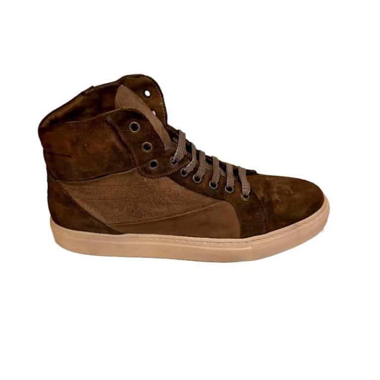 Sneakers alta da uomo in pelle di bufalo pelletteria allegrini 8011 moor