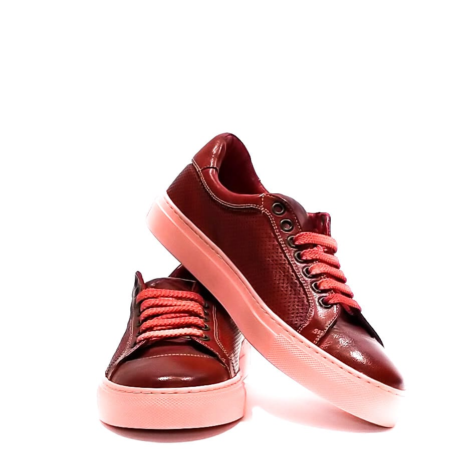 Women's low-top leather trainers Pelletteria Allegrini Filippo D650 Purple