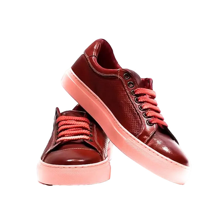 Sneakers bassa donna in pelle Pelletteria Allegrini Filippo D650 Porpora - Pelletteria Allegrini
