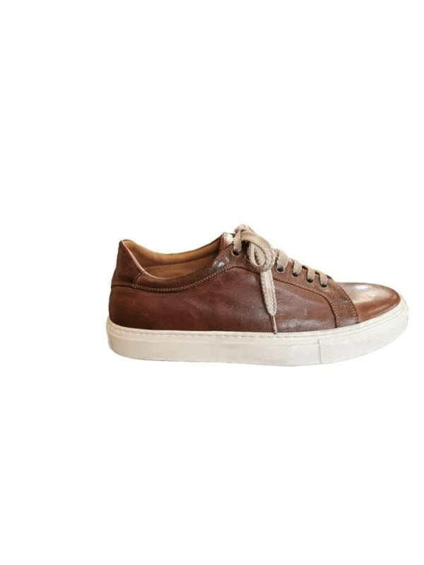 Women's Low-Top Leather Sneakers Pelletteria Allegrini Filippo D873 Brown