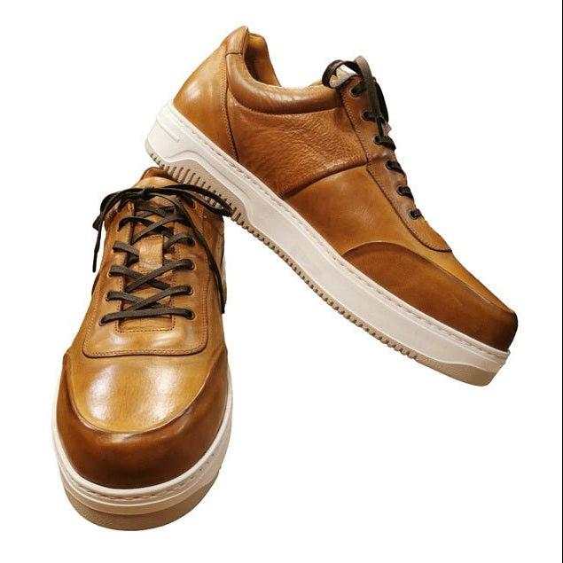 Sneakers uomo in pelle Pelletteria Allegrini Filippo RIVES Mogano - Pelletteria Allegrini