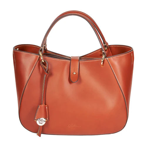 Borsa in pelle con manici e tracolla Boldrini Selleria 06850 golden