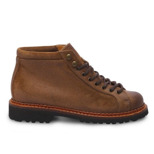 Women's lace-up leather boot by Pelletteria Allegrini Filippo SARSINA Rust