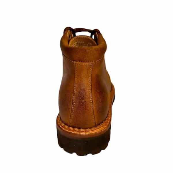 Stivale stringato da donna in pelle pelletteria allegrini sarsina ruggine