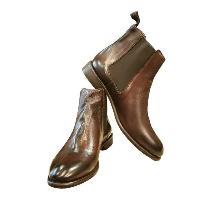 Stivaletto Chelsea uomo in pelle Pelletteria Allegrini Filippo X322 Sigaro - Pelletteria Allegrini