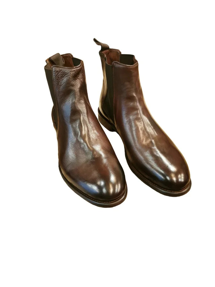 Stivaletto Chelsea uomo in pelle Pelletteria Allegrini Filippo X322 Sigaro