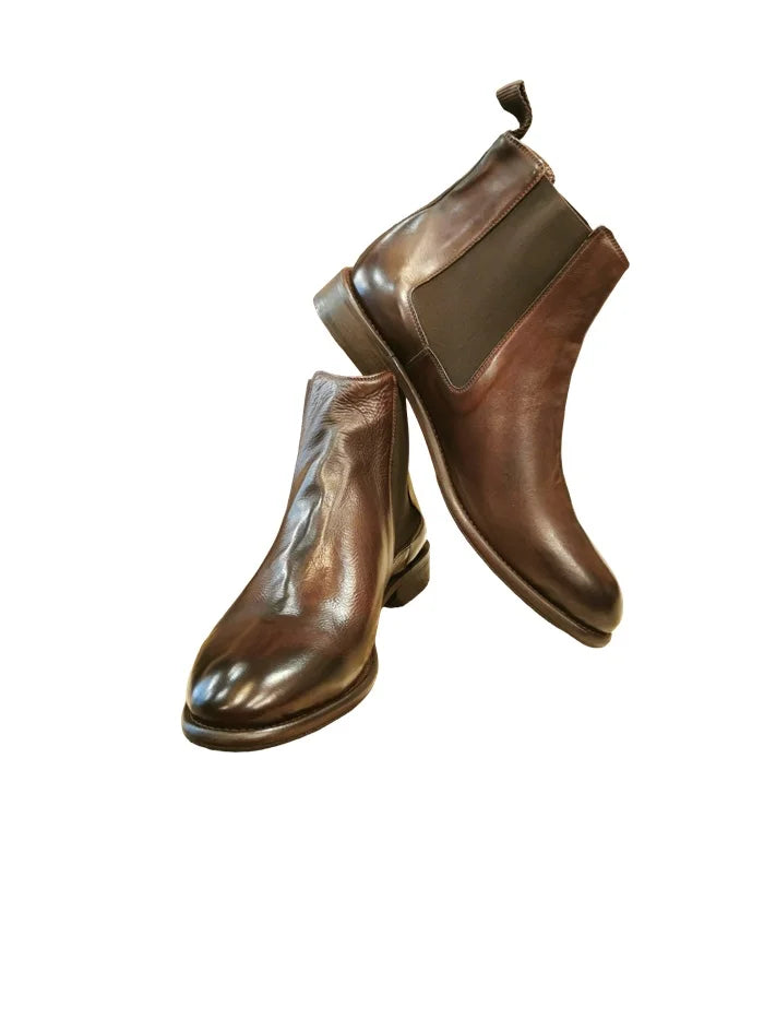 Stivaletto Chelsea uomo in pelle Pelletteria Allegrini Filippo X322 Sigaro