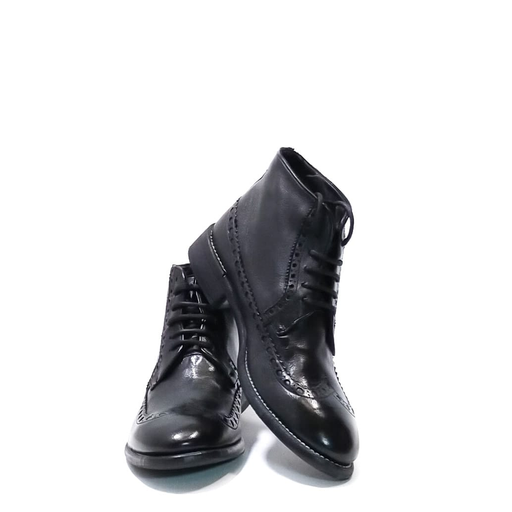 Women's leather ankle boots by Pelletteria Allegrini Filippo D731 Black