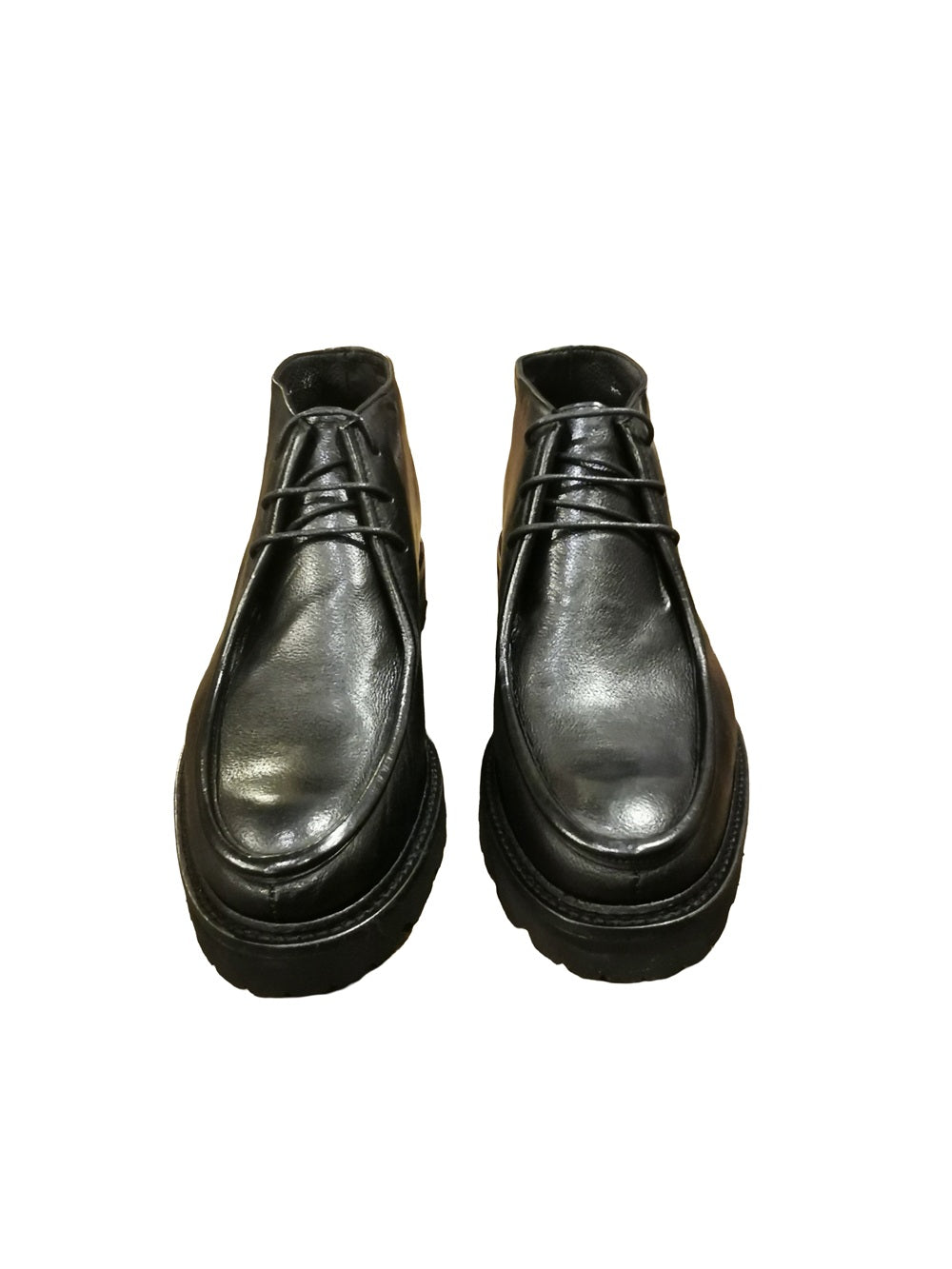 Women's Lace-Up Ankle Boot in Leather Pelletteria Allegrini Filippo PAMELA Black