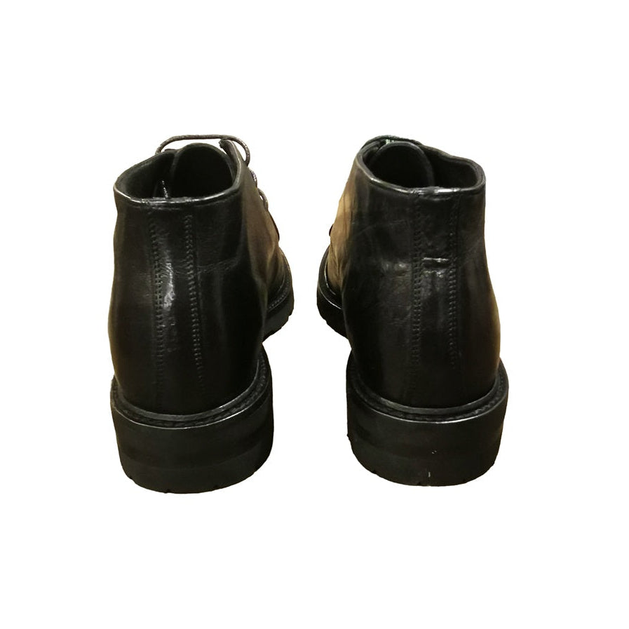Women's Lace-Up Ankle Boot in Leather Pelletteria Allegrini Filippo PAMELA Black