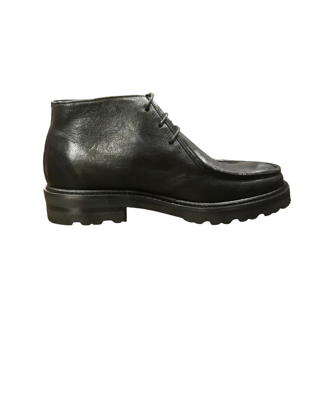 Women's Lace-Up Ankle Boot in Leather Pelletteria Allegrini Filippo PAMELA Black