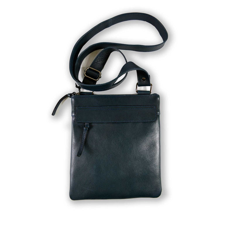 Tracolla in pelle Bruno Rossi R25/P Blu