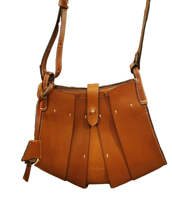 Leather Shoulder Bag Boldrini Opera 07449 Golden