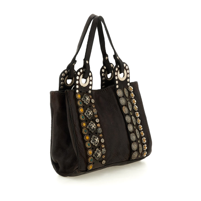 Shoulder Leather Bag Forte dei Marmi-Dafne Campomaggi C033700ND X2983 Dark Brown