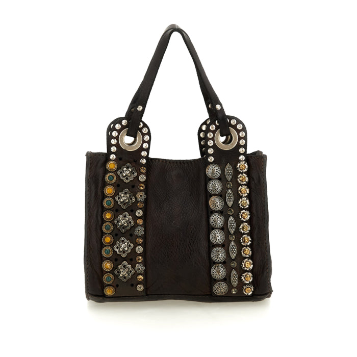 Shoulder Leather Bag Forte dei Marmi-Dafne Campomaggi C033700ND X2983 Dark Brown