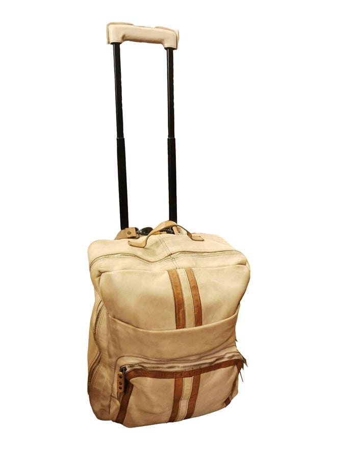 Leather Trolley/Backpack Pelletteria Allegrini Filippo 1604 Beige
