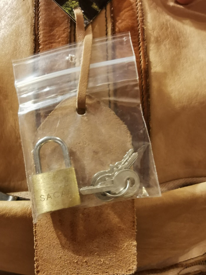 Leather Trolley/Backpack Pelletteria Allegrini Filippo 1604 Beige