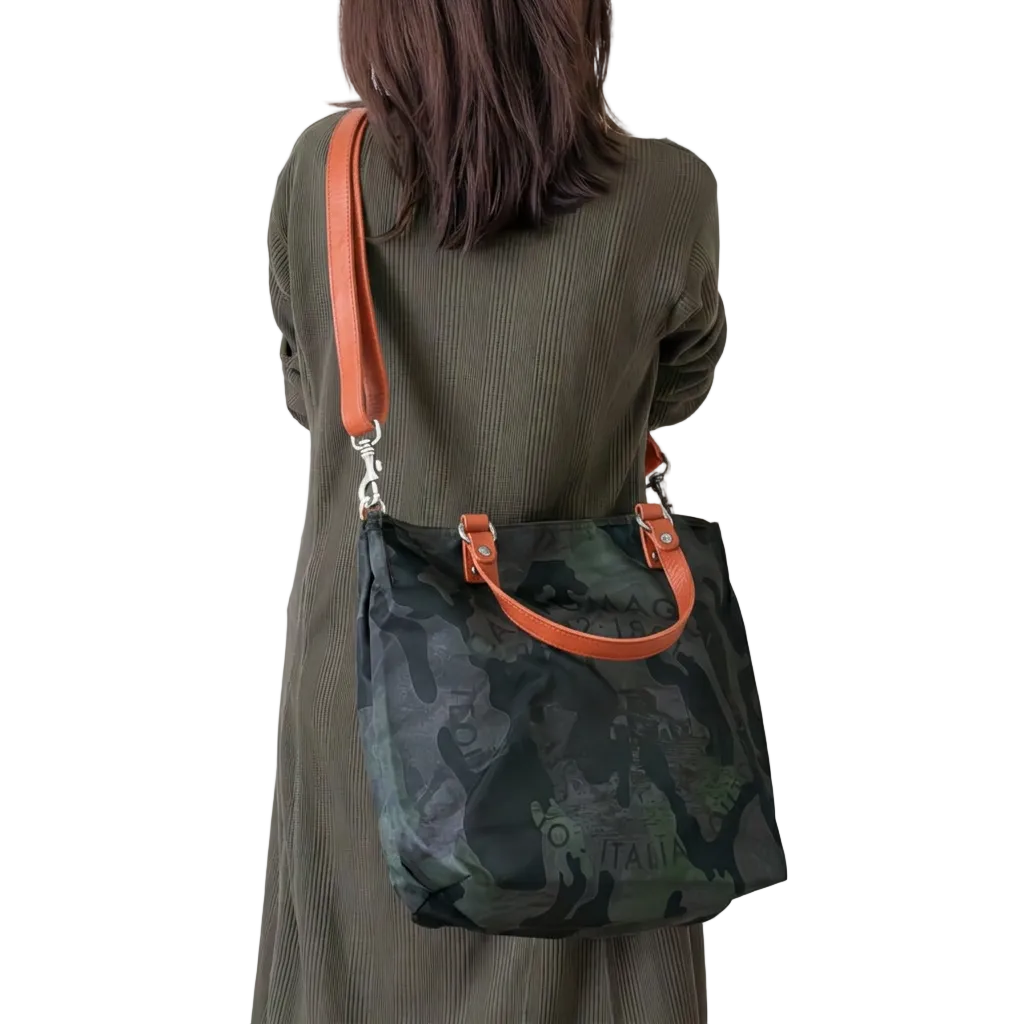 Shopping tessuto Vela Camouflage di Campomaggi C041720ND X2632 arancio