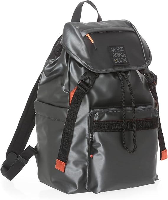 Large Warrior fabric backpack by Mandarina Duck P10CXT02 Gun metal