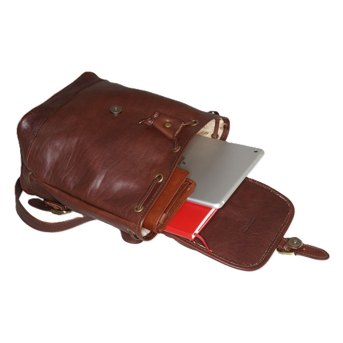  Leather Backpack I MEDICI 63/6500 Dark Brown