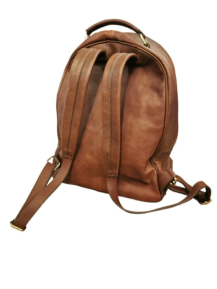 Leather backpack I Medici 63/683 dark brown