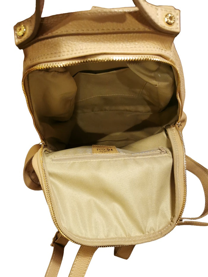 Zaino in pelle martellata Bruno Rossi ML228 Biscotto