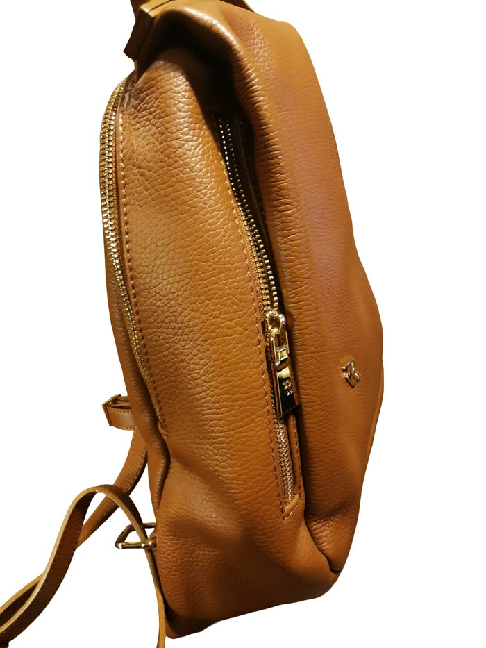 Zaino in pelle martellata Bruno Rossi ML228 Cuoio