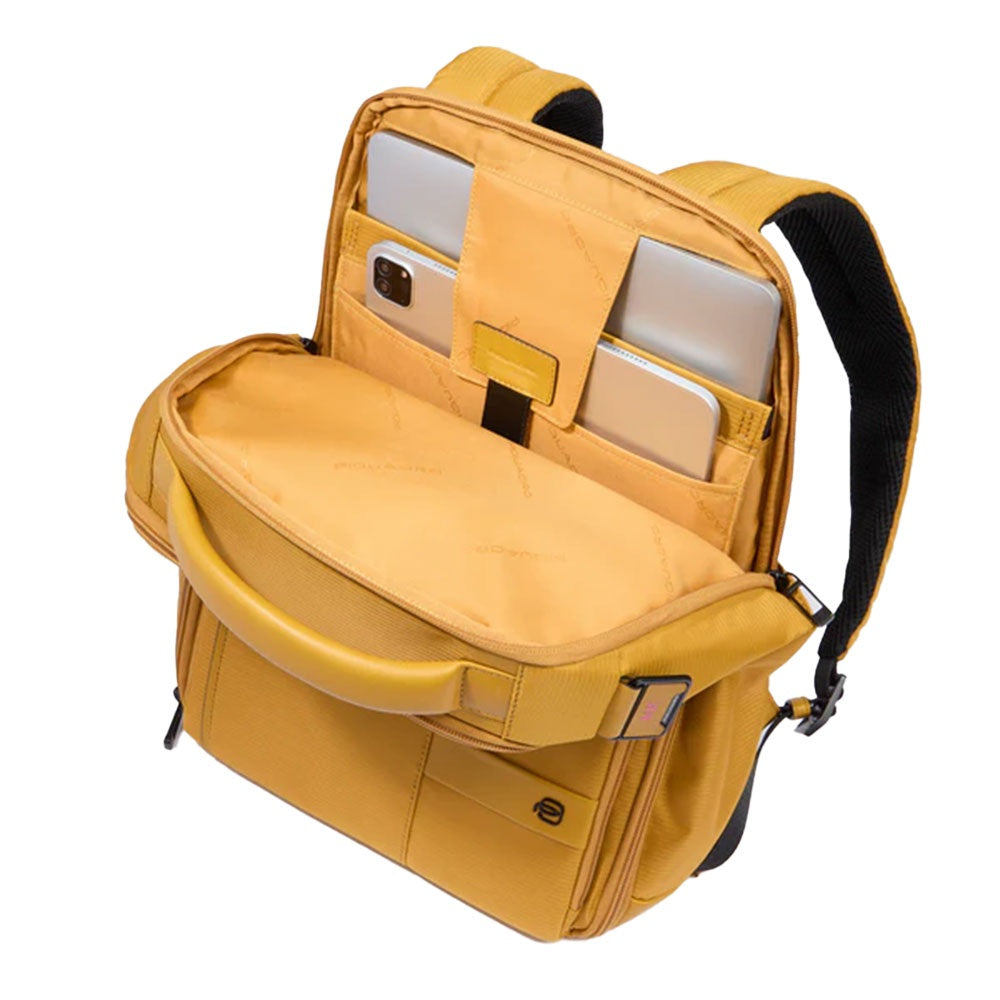 14" Laptop Backpack in Fabric and Leather Piquadro CA6238W129 Black