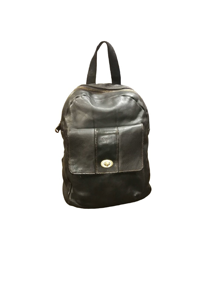 Small leather backpack Pelletteria Allegrini Filippo 1618 Black